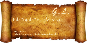 Gáspár Lívia névjegykártya