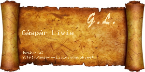 Gáspár Lívia névjegykártya